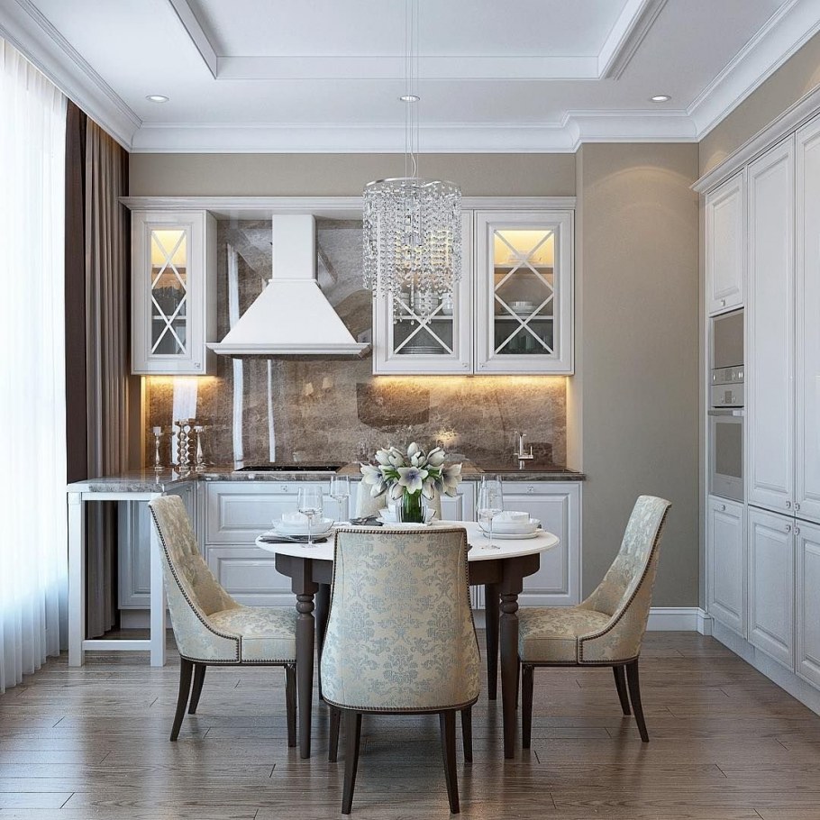 Кухня угловая Неоклассика беж