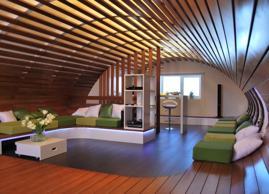 Интерьер мансарды