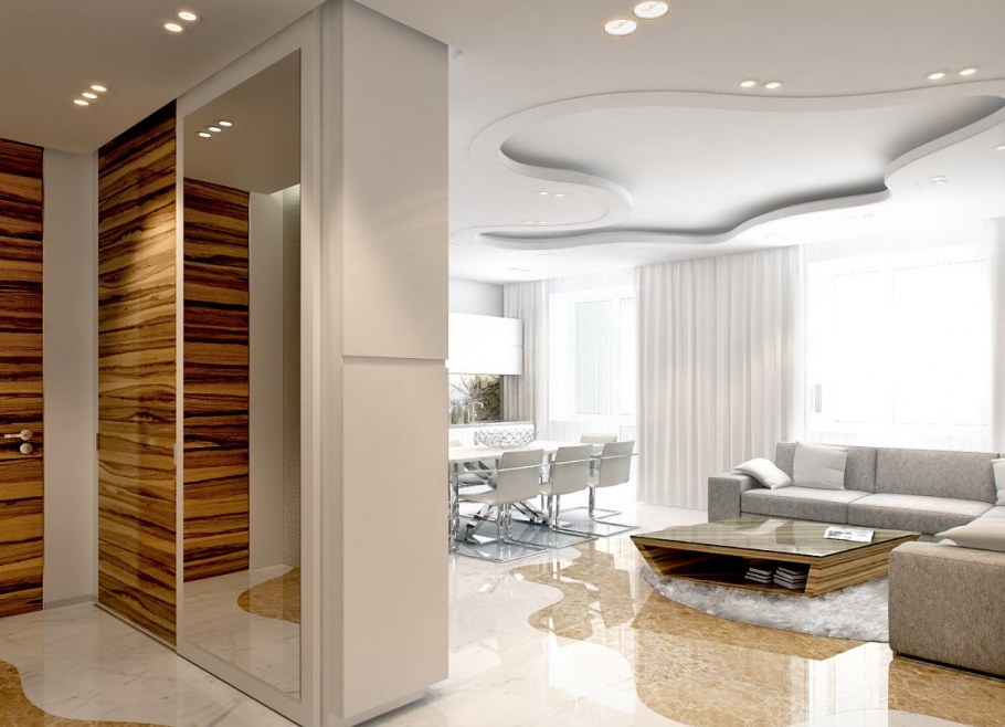 Интерьер прихожая гостиная