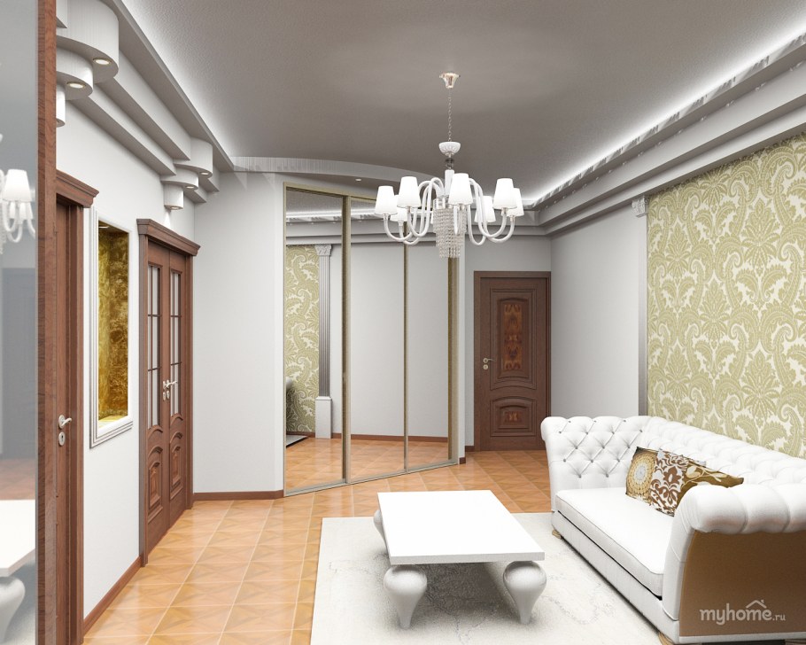 Перегородка между прихожей и гостиной