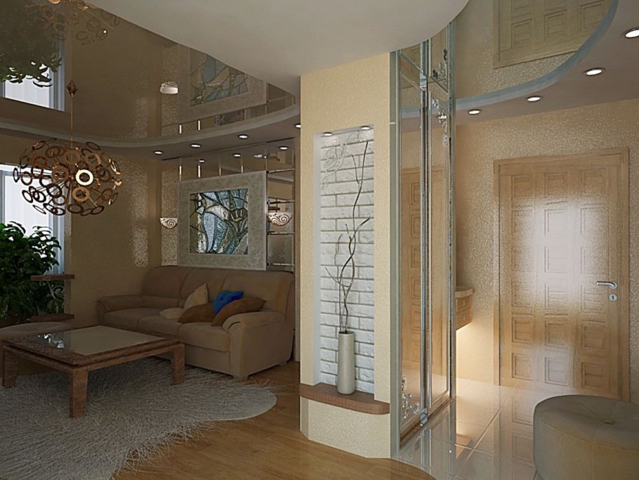 Интерьер холла в частном доме