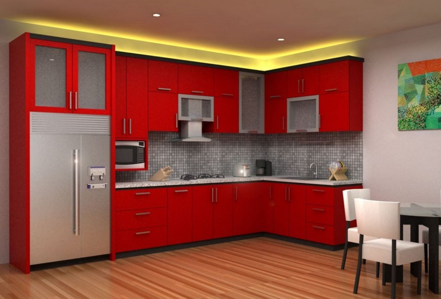Красный кухонный гарнитур