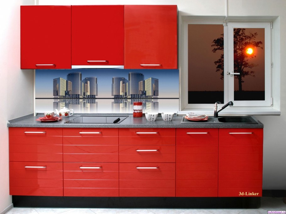 Красные кухни