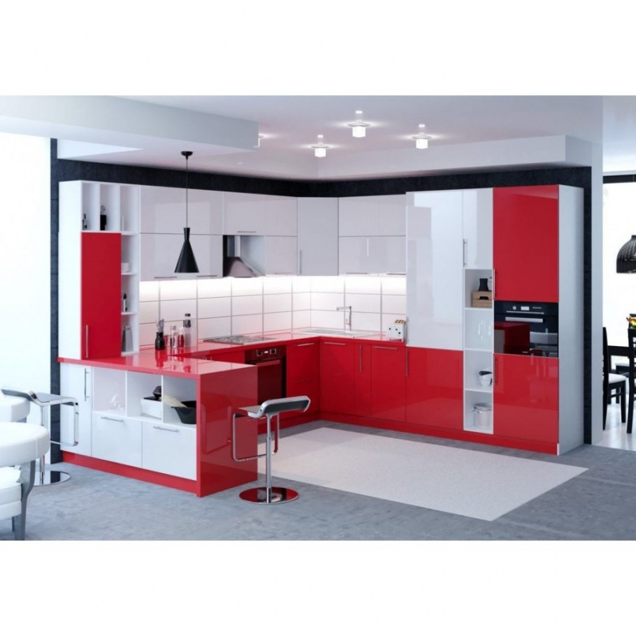 Кухонный гарнитур Stolline Бланка СТЛ.234.00 белый/красный глянец