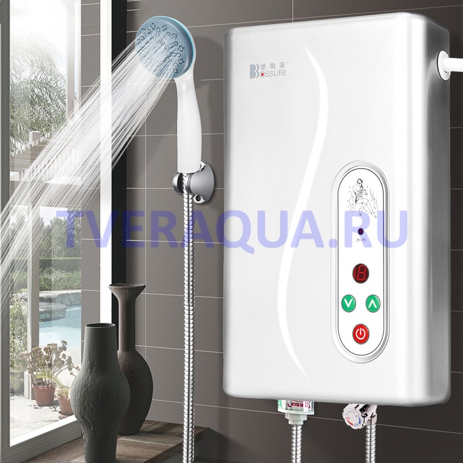 Проточный электрический водонагреватель Atmor Lotus 5 душ кран