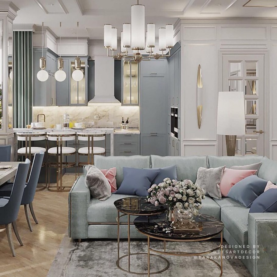 Кухня гостиная студия 54