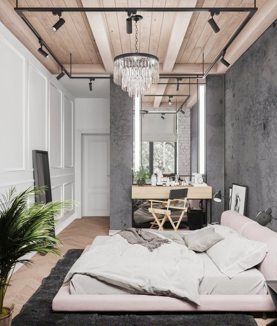 Неоклассика и кирпич в интерьере