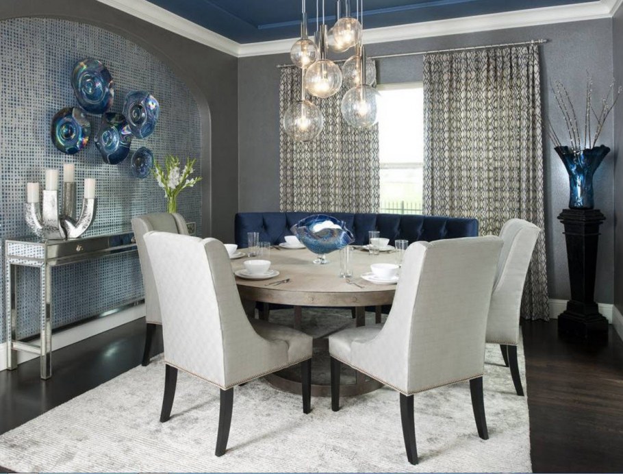 Столовая в голубых тонах