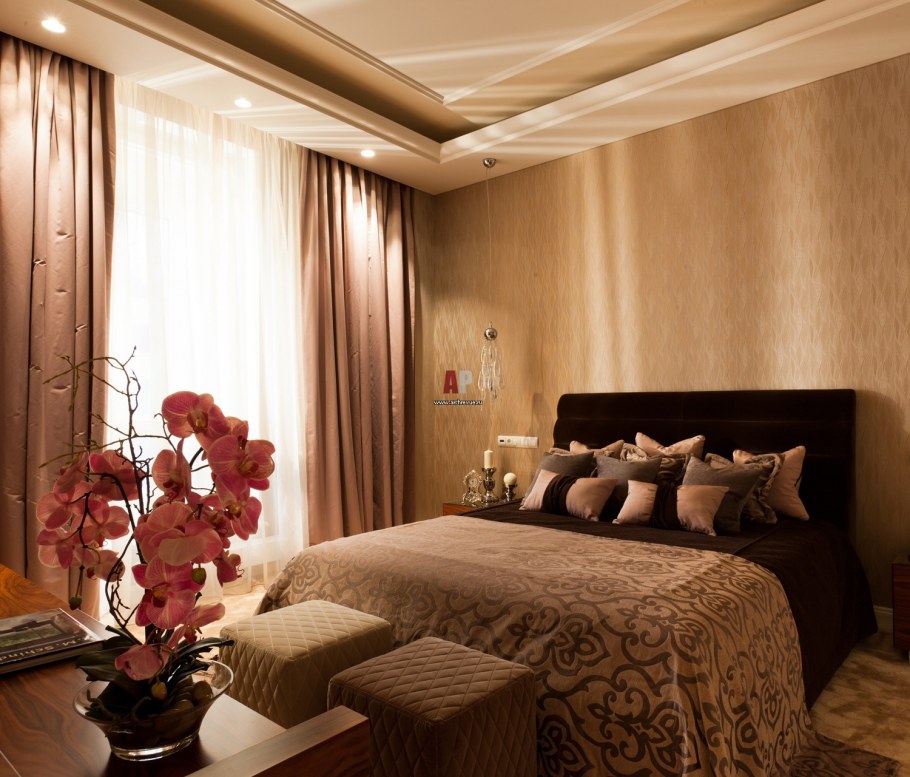 Бежево коричневая комната