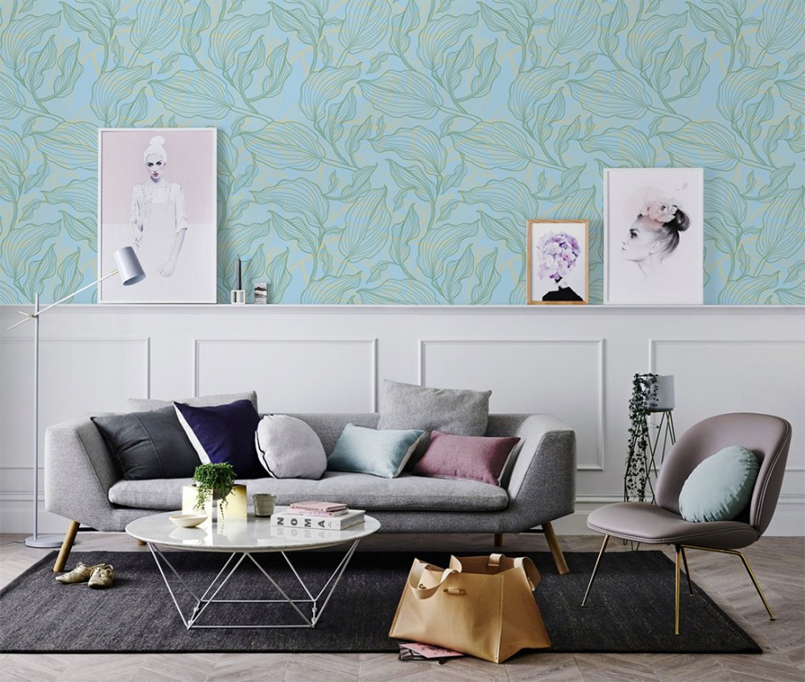 Желтая гостиная в Сканди стиле