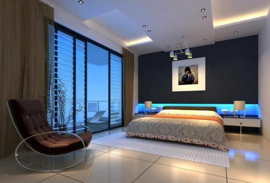 Освещение в мужской спальне