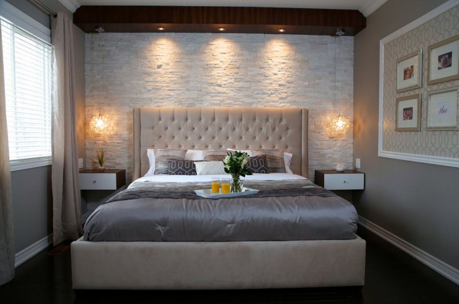 Отделка стен в спальне