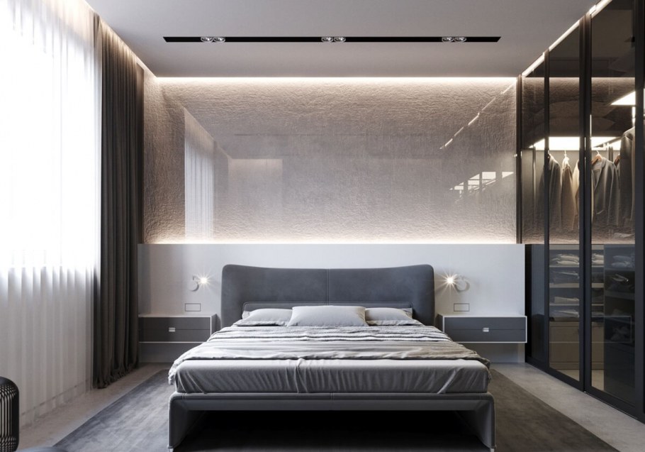 Спальня в современном стиле хайтек