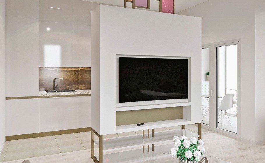 Перегородка с телевизором