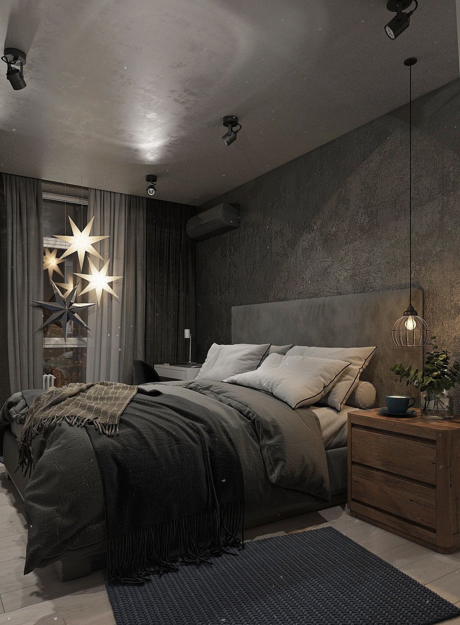 Спальня в лесных тонах