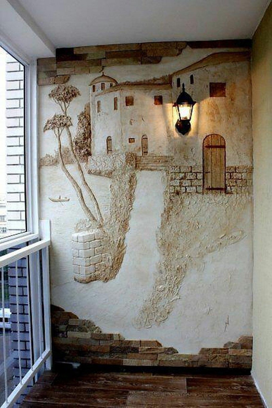 Роспись стен на лоджии