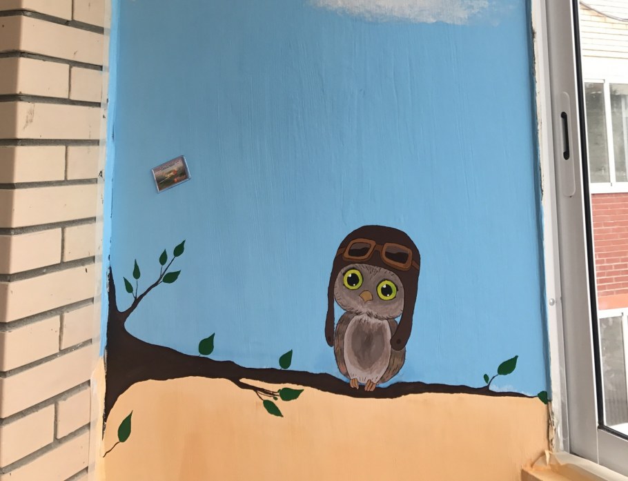 Интерьерная роспись стен маркером