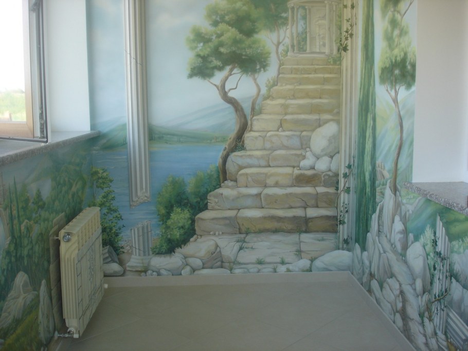 Рисование на кирпичной стене