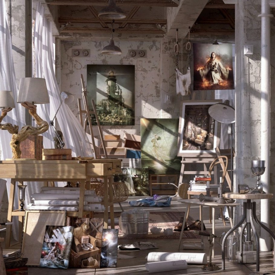 Современная мастерская художника