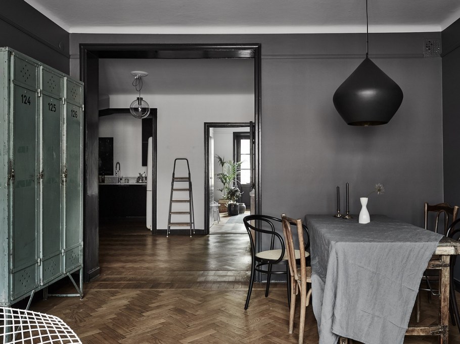 Серые стены в интерьере