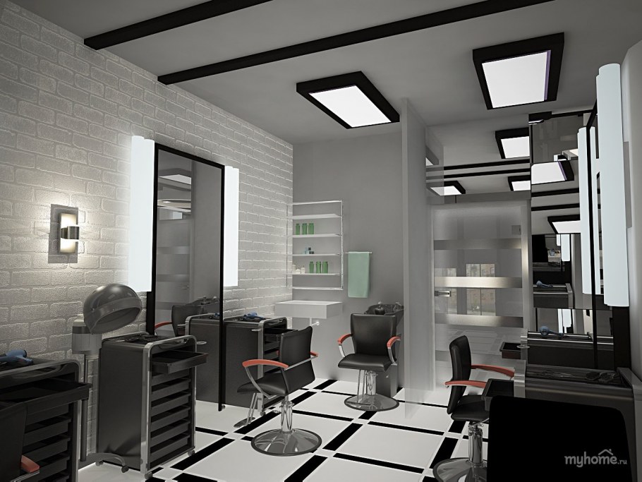 Парикмахерская в стиле хайтек
