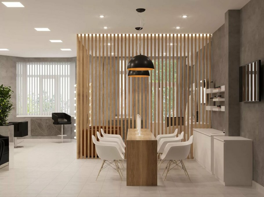 Парикмахерская в черно белом стиле