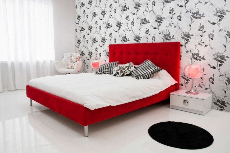 Красно черная спальня