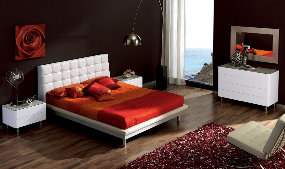 Черно красная спальня