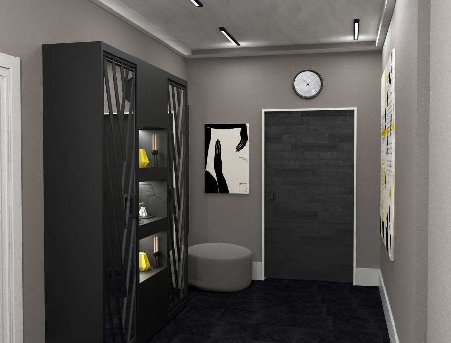 Прихожая в серых оттенках