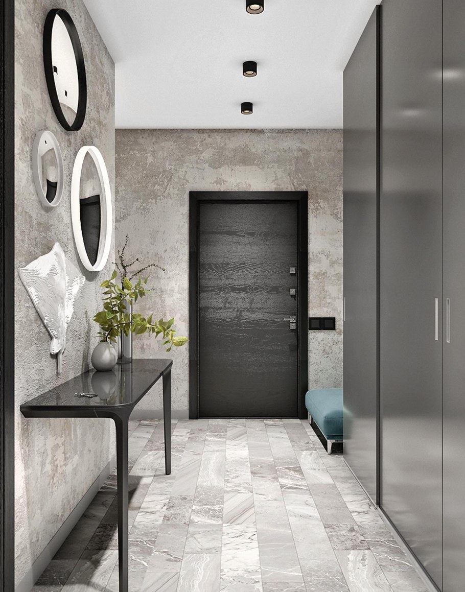 Прихожая в серых оттенках
