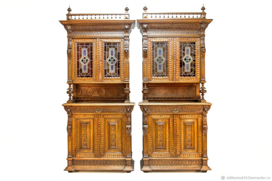 Посудный шкаф, полубуфет старинная мебель