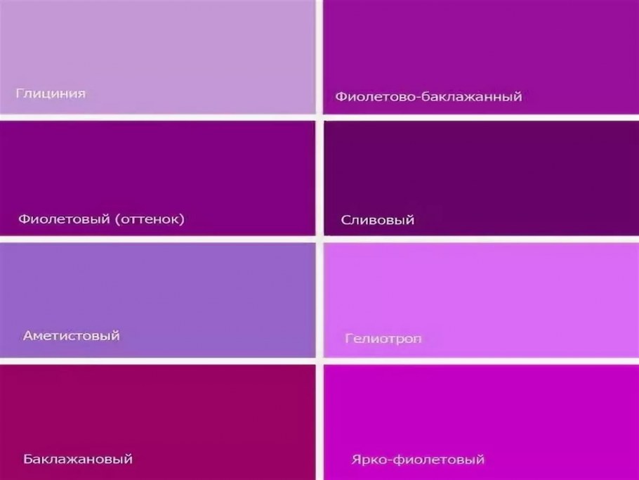Фиолетовый цвет палитра
