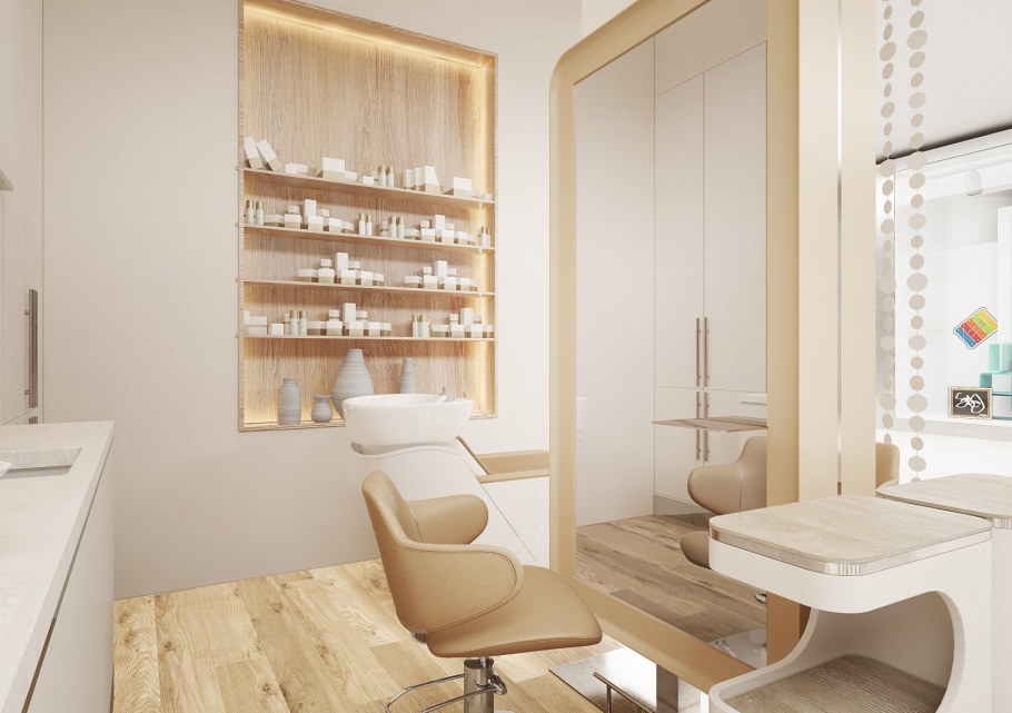 Салон красоты белый интерьер