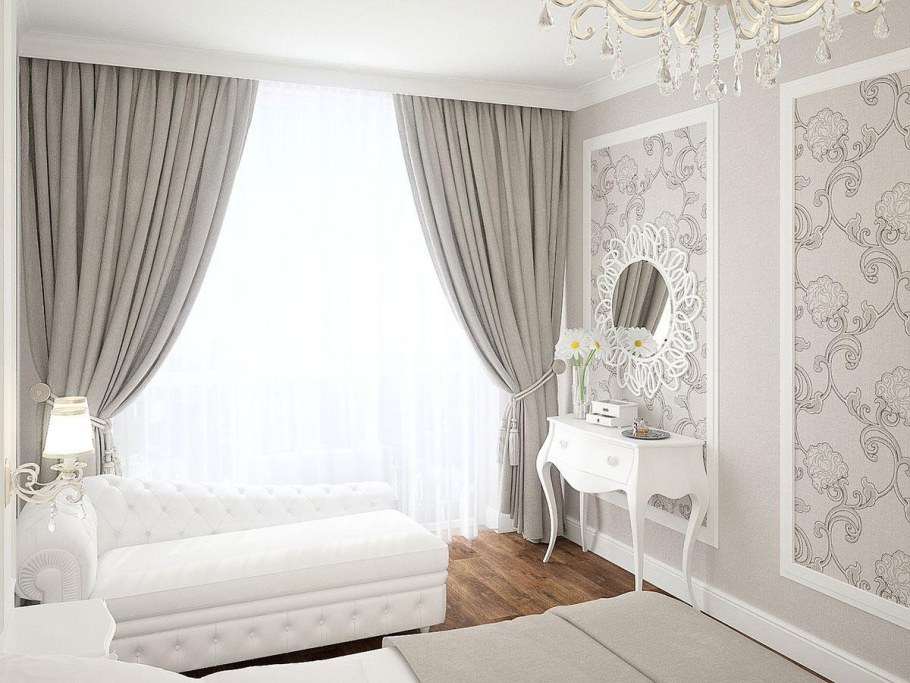 Шторы в цветочек в интерьере