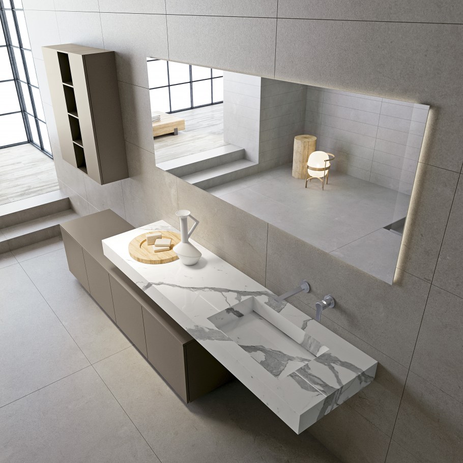 Раковина из широкоформатного керамогранита