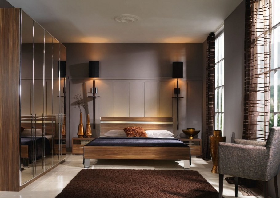 Спальня в оливковом цвете