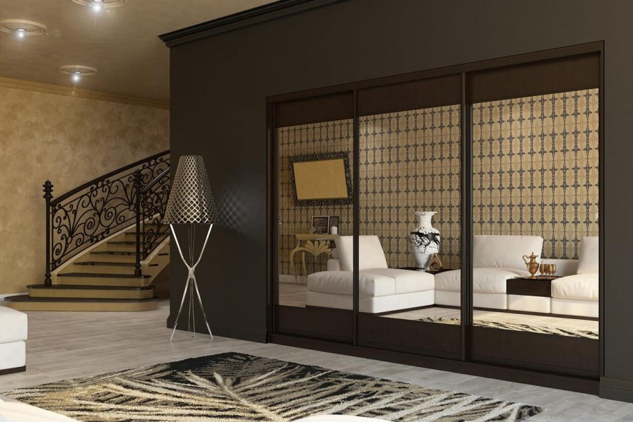 Шкаф с тонированным зеркалом графит