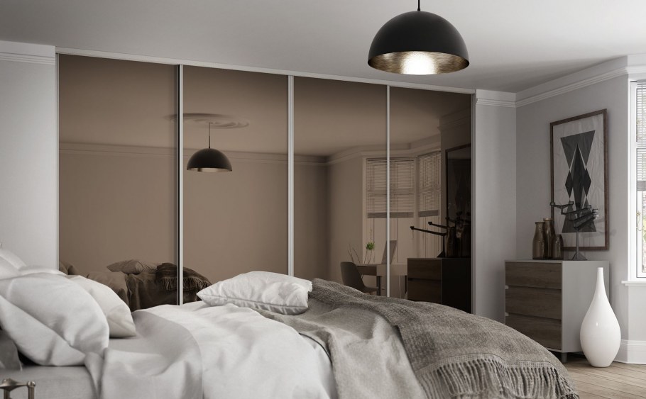 Зеркало бронза в шкафах