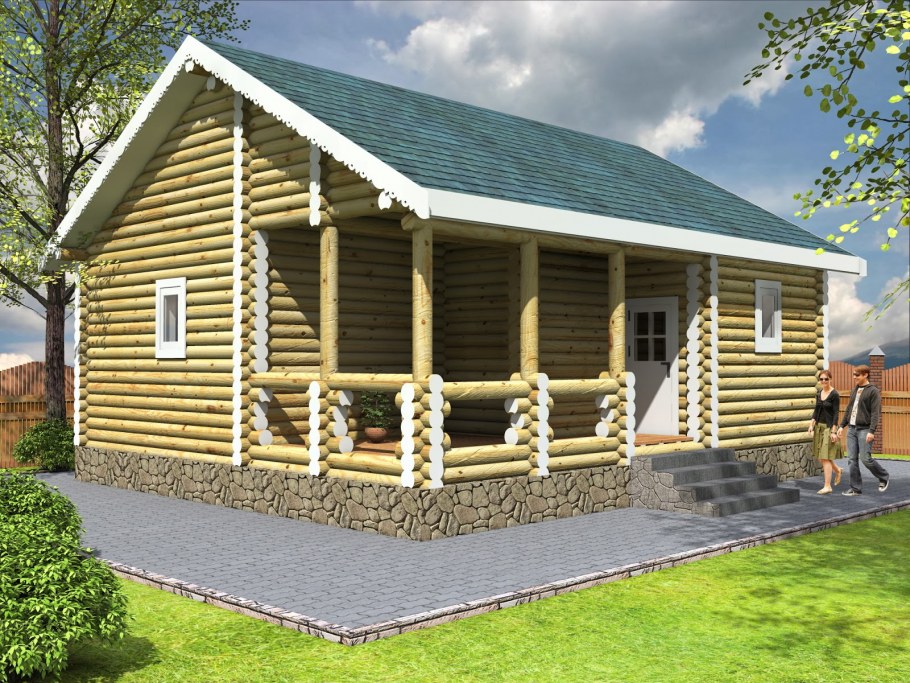 Баня с верандой