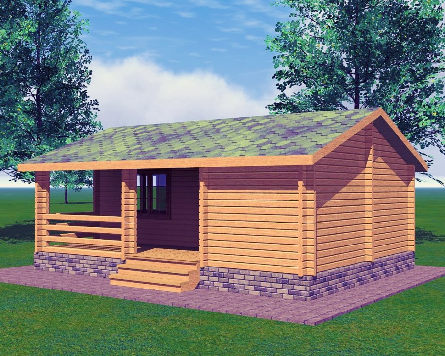 Баня с беседкой