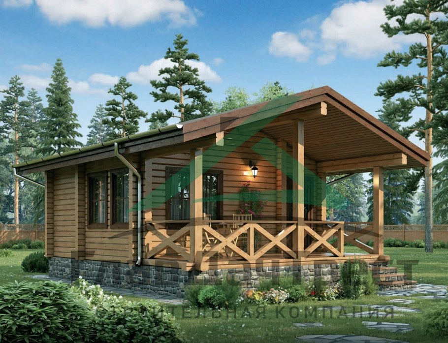 Баня с террасой и барбекюшницей