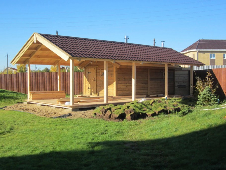 Баня с верандой и барбекю проекты 6х3