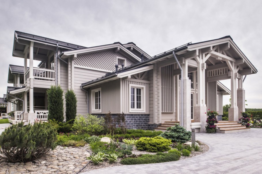 Красивые фасады каркасных домов