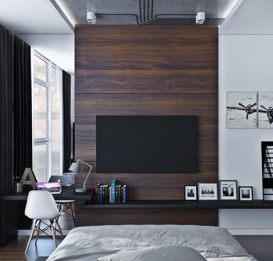 Ламинат на стену в гостиной