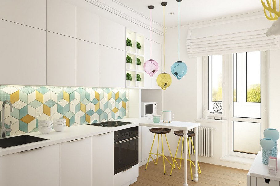 Фартук для кухни в скандинавском стиле