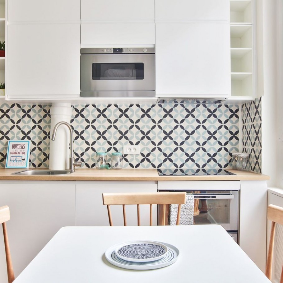 Кухонный фартук без верхних шкафов