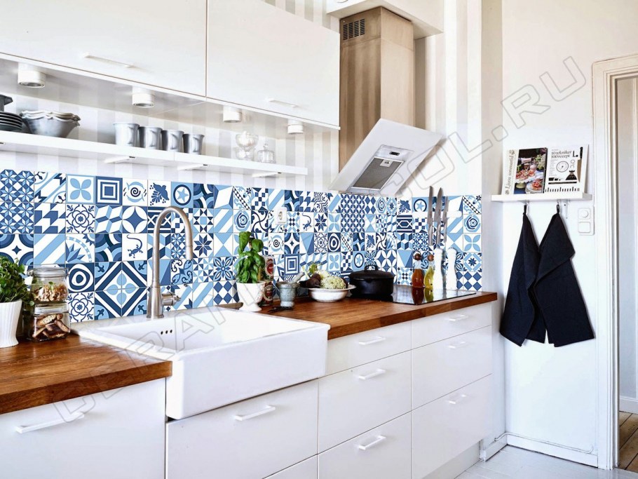 Фартук для кухни под мрамор