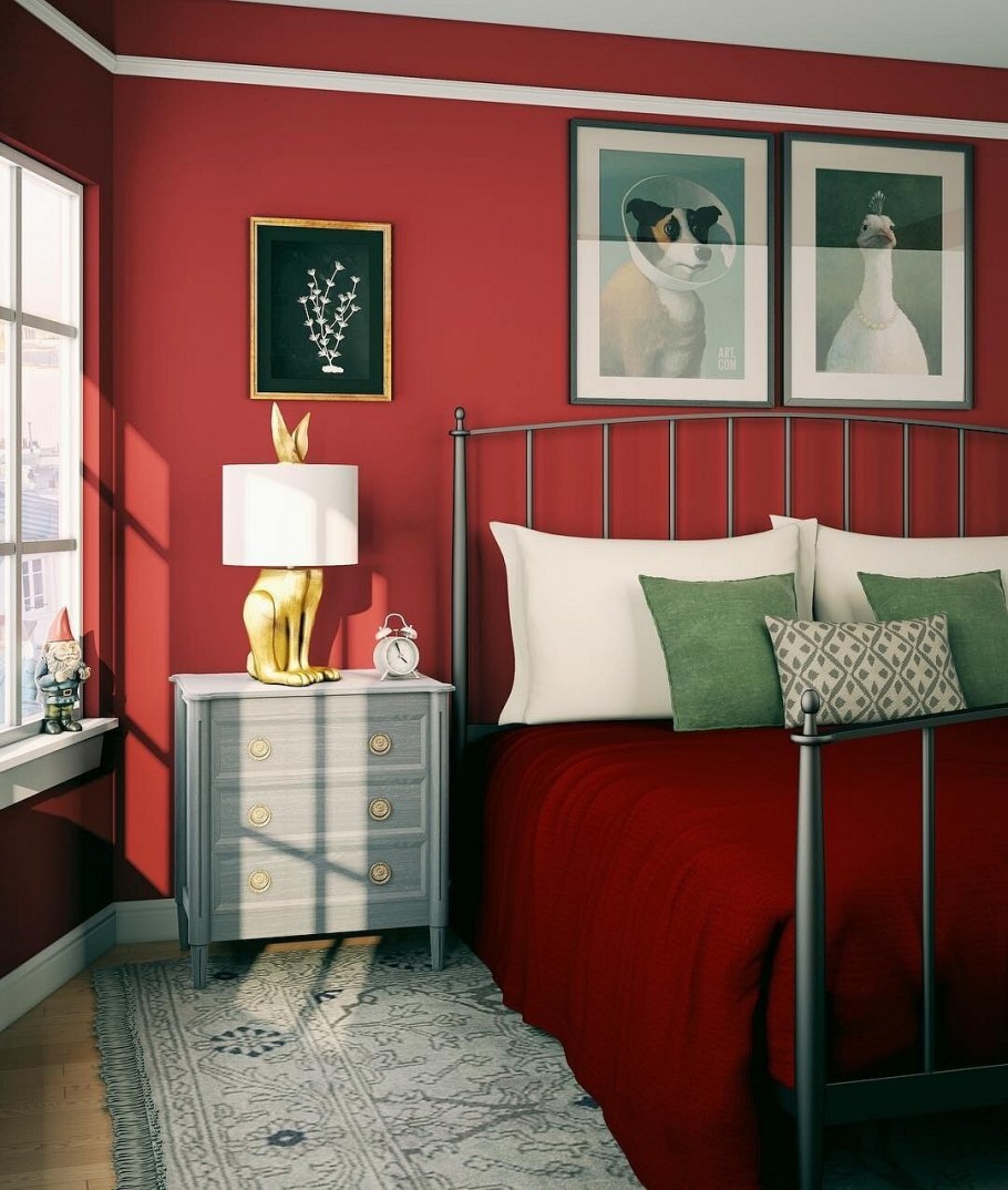 Зеленый диван в интерьере