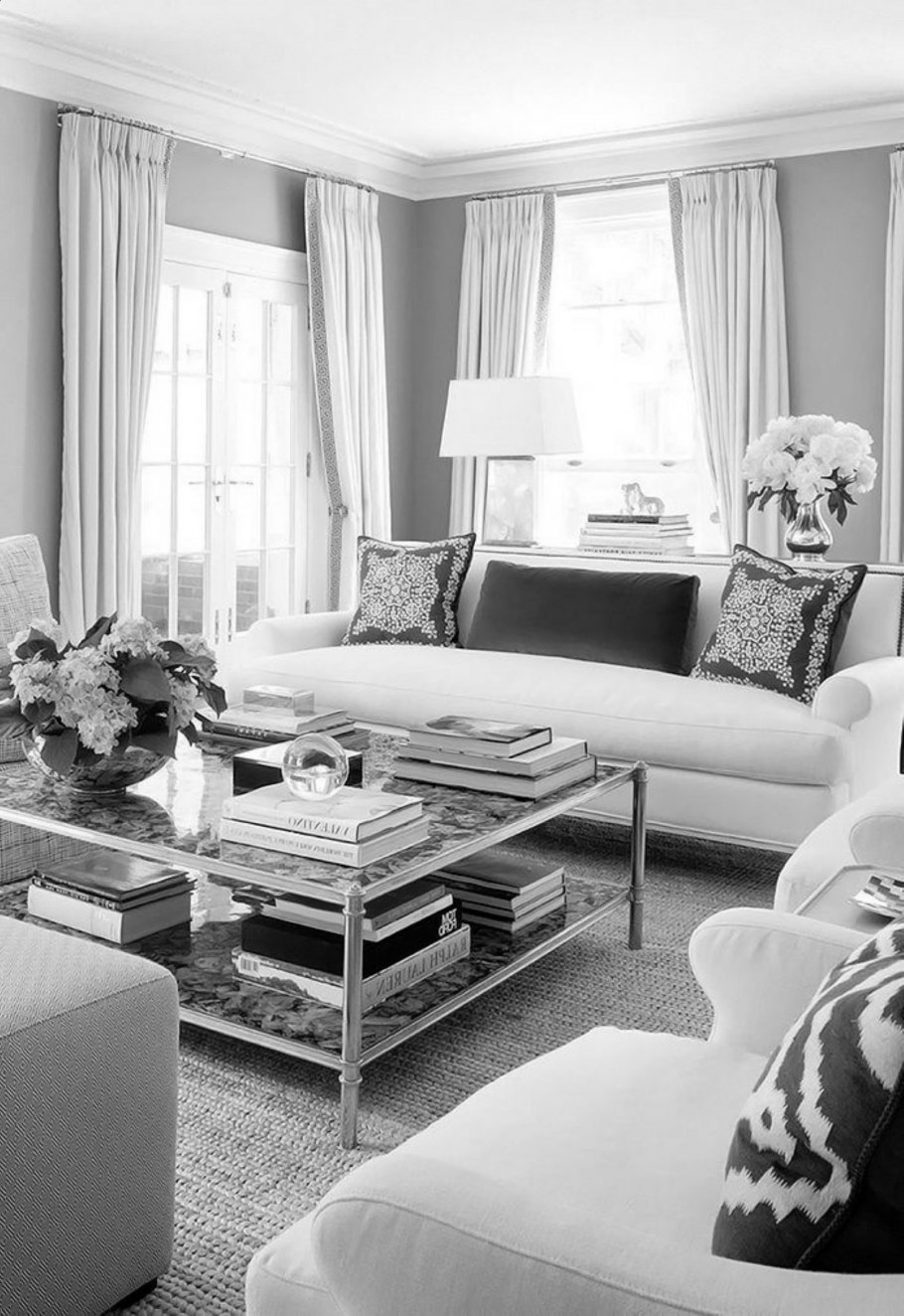 Серо-розовый интерьер