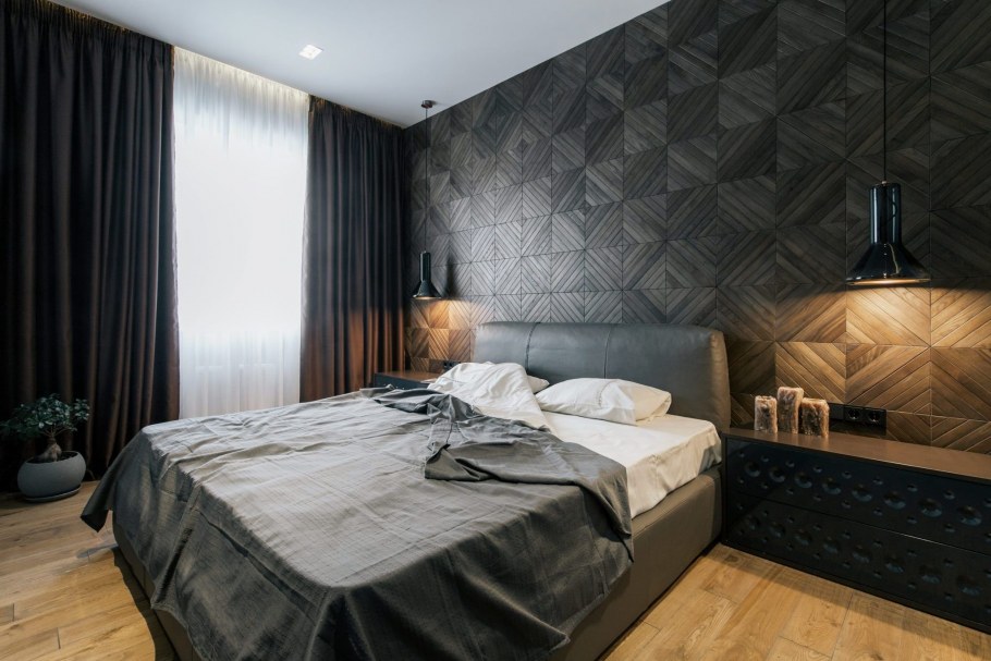 3д панели в интерьере спальни